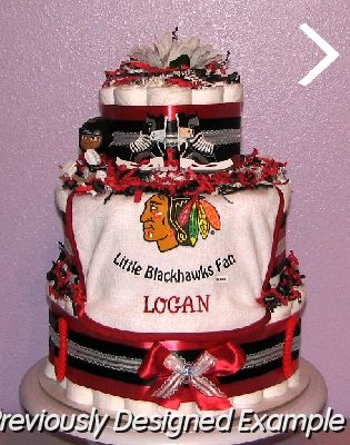 Blackhawks-Diaper-Cake (2).JPG - Chicago Blackhawks Diaper Cake